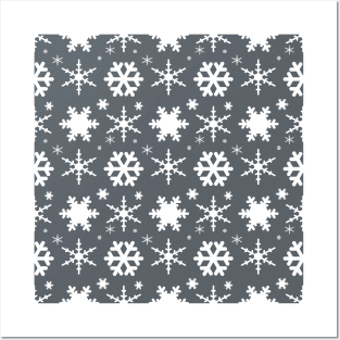 Snowflakes Gray Posters and Art